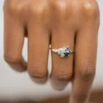 14k Solid Gold Lab-Grown Diamond Clear Water Ring - Image 5