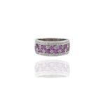 18K Solid Gold Pink Sapphire And Diamond Ring - Image 2