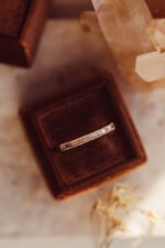 Baguette and Round Natural Diamond Milgrain Channel Set Band - Image 11