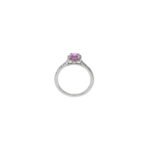 14k White Gold Pink Sapphire and Diamond Ring - Image 5
