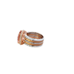 18K Solid Gold Morganite and Diamond Ring - Image 3
