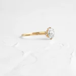 14k Solid Gold Lab-Grown Diamond Basket, 0.5ct. Oval Cut Diamond Ring - Image 6