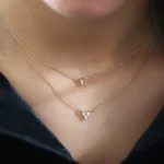 18k Bezel Set Trio Natural Diamond Necklace - Image 7