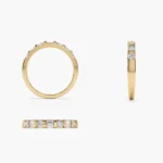 The Karat Store 14k Double Baguette and Round Diamond Wedding Ring - 图片 2