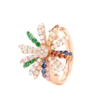 18K Solid Gold Festival Flower Rotate Ring - 图片 2
