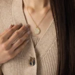 18k Solid Gold Stepping Stone Necklace - 图片 2