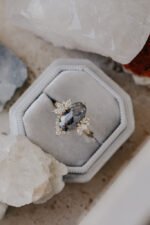 14k Solid Gold 2.44 ct Long Oval Galaxy Diamond Ring - Image 2