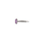 14k White Gold Pink Sapphire and Diamond Ring - Image 3