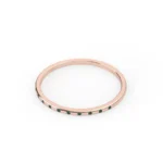 18K Solid Gold Natural Emerald Half Eternity Band - 图片 5