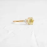 18k Gold 1ct. Fancy Yellow Moissanite Diamond Ring - Image 8