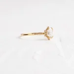 Threaded Ring with Halo, 0.5ct. Oval Cut Lab-Grown Diamond - Image 3