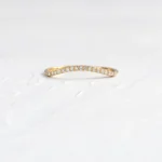 14k Solid Gold Lab-Grown Diamond Custom Curved Wisp Band - Image 4