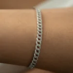 18k 4.8MM Diamond Cuban Link Bracelet - Image 9
