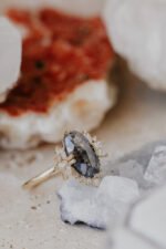 14k Solid Gold 2.44 ct Long Oval Galaxy Diamond Ring - Image 7