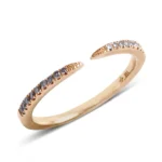 14K Solid Gold Natural Diamond Claw Mid Mini Ring