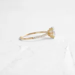 14k Solid Gold Oval Cut Champagne Diamond Ring - 图片 3