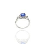 18K Solid Gold Cushion Cut Tanzanite And Diamond Ring - 图片 6