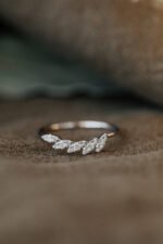 Marquise Shape Pave Diamond Curved Band, Diamond Ring for women, Diamond Ring - 图片 5