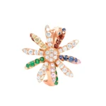 18K Solid Gold Festival Flower Rotate Ring - 图片 3