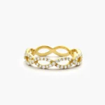 18K 金微密镶钻石 Infinity 戒指