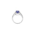 18K Solid Gold Oval Cut Tanzanite And Diamond Ring - Image 5