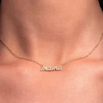 Natural Diamond Mama Necklace, Mother's Day Gift, Diamond Necklace, Mom Necklace - Image 4
