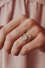 14K solid gold Thin Diamond Ring - 图片 7