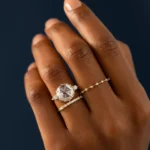 18K Solid Gold Oval Cut Lab-Grown Diamond Engagement Ring - Image 3