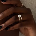 Stargaze Ring, Oval Cut Diamond Moissanite Engagement Ring 18karat Gold Ring - 图片 8