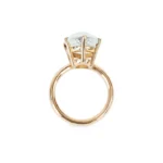 18K Solid Gold Light Green Quartz Candy Cocktail Ring - 图片 2