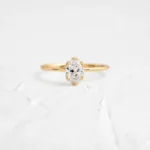 Threaded Ring, 0.7ct. Oval Cut Diamond