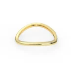 14K Solid Gold Curved Emerald Ring - Image 5