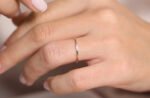 Minimalist Ring 14k Solid Gold Natural Diamond - Image 2
