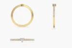 14k Minimalist Pave Natural Diamond Stacking Ring - Image 2
