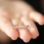 18K Solid Gold Ruby and Diamond Alternating Eternity Ring - 图片 2