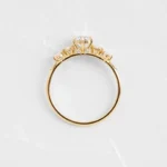 18K Solid Gold Round Cut Lab-Grown Diamond Engagment Ring - 图片 8