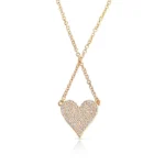 Reversible White And Black Natural Diamond Heart Necklace - 图片 5