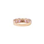 14K Solid Gold Pink Sapphire and Diamond Band - Image 9
