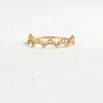 14k Gold Lab-Grown Diamond Lace Edge Ring - 图片 4
