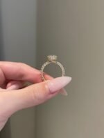 Brilliant Oval Cut Moissanite Double Hidden Halo w/ Iced Out Brilliant Oval Ring - 图片 2