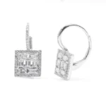 Oscar Earrings With Baguette and Pave Natural Diamonds - Image 3