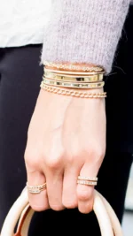 18k Solid Baguette Diamond Eternity Picket Ring - Image 5