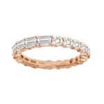 Natural Diamond Half And Half Eternity Band - 图片 2