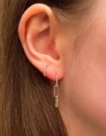Natural Diamond Drop Link Earrings - 图片 2
