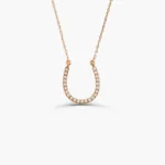 18k Natural Diamond Large Horseshoe Necklace - 图片 3