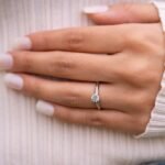 14K White Gold Moissanite Diamond Classic Solitaire Ring - Image 2