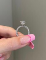 4 Carat Oval Moissanite Diamond Ring | 14 Karat Gold Ring - Image 5