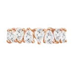 天然钻石梨形永恒戒指