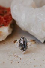 14k Solid Gold 2.44 ct Long Oval Galaxy Diamond Ring - Image 5