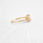 18K Solid Gold  0.77ct. Rose Cut Oval Diamond Ring - Image 3